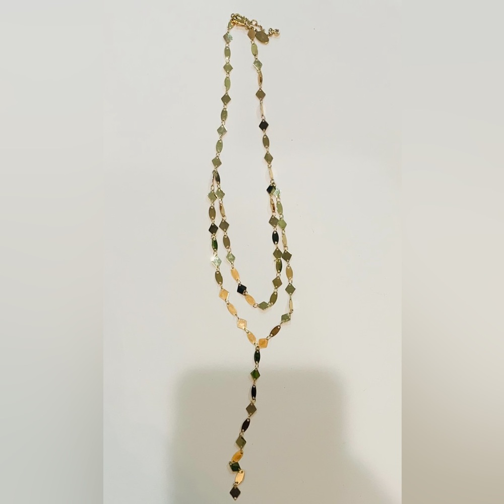 New Express Two Tier Layered Gold Like Necklace